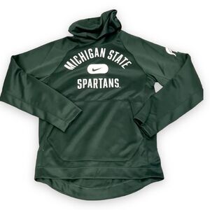 Nike Michigan State‎ Hoodie Mens Small Green Spartans Dri-FIT Kangaru Pocket